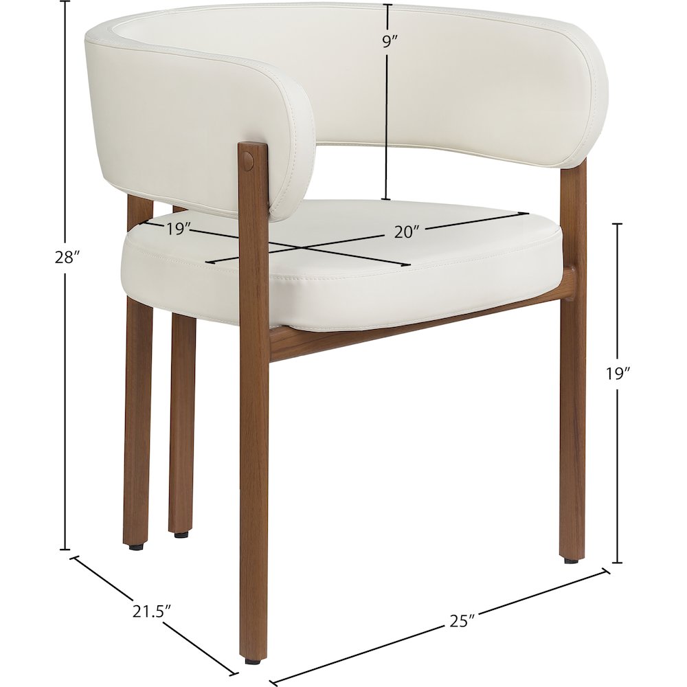 Gideon Cream Vegan Leather Dining Chair, Set of 2. Picture 7