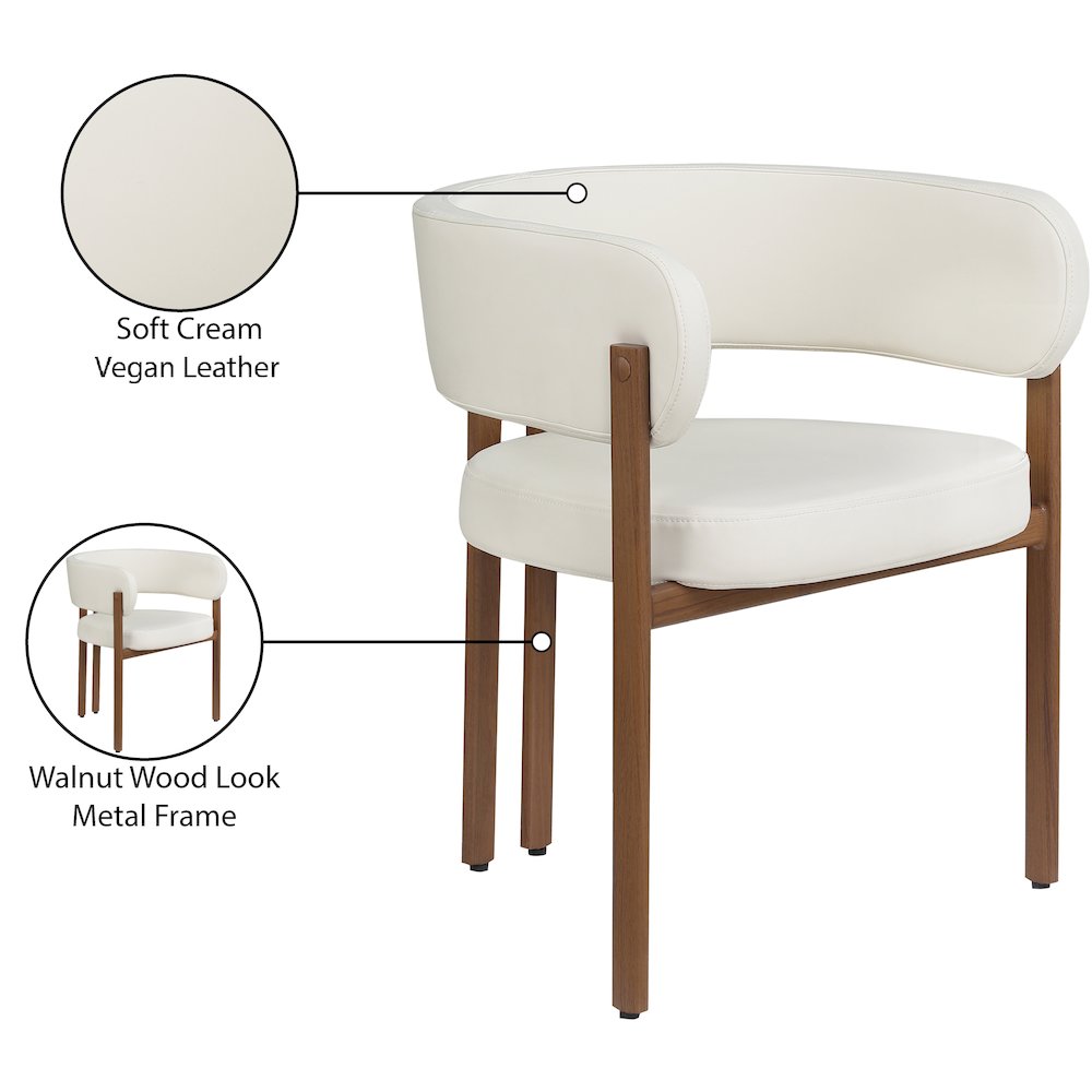 Gideon Cream Vegan Leather Dining Chair, Set of 2. Picture 8