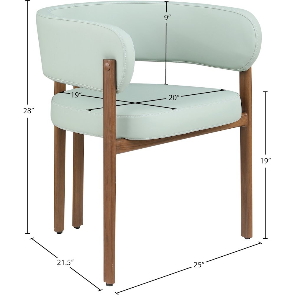 Gideon Mint Green Vegan Leather Dining Chair, Set of 2. Picture 7