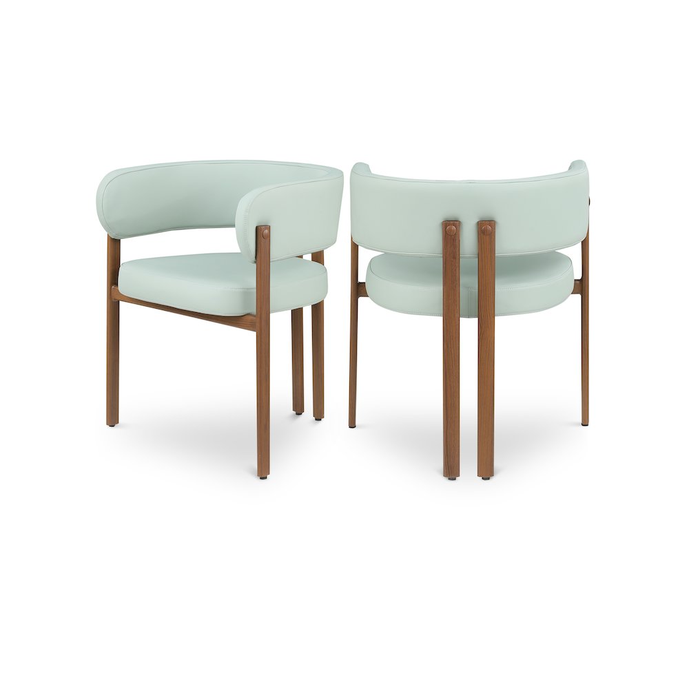 Gideon Mint Green Vegan Leather Dining Chair, Set of 2. Picture 1