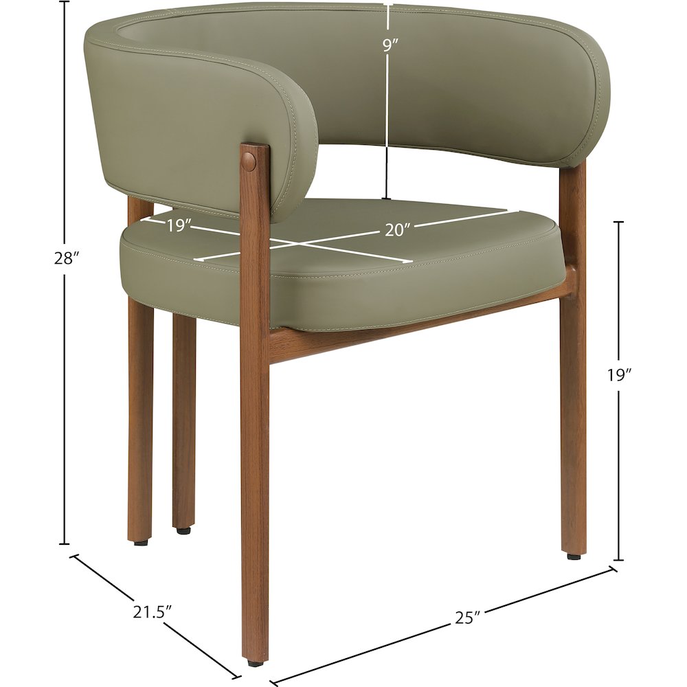 Gideon Olive Green Vegan Leather Dining Chair, Set of 2. Picture 7