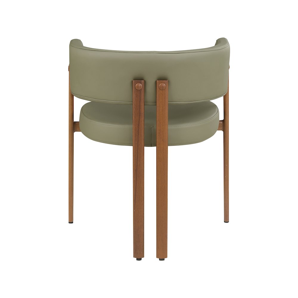 Gideon Olive Green Vegan Leather Dining Chair, Set of 2. Picture 2