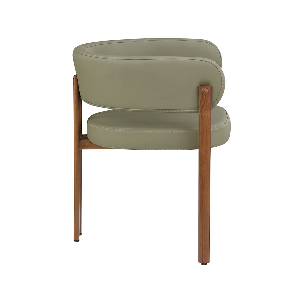 Gideon Olive Green Vegan Leather Dining Chair, Set of 2. Picture 4
