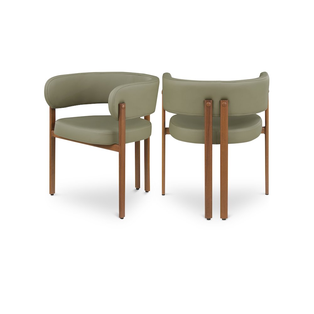 Gideon Olive Green Vegan Leather Dining Chair, Set of 2. Picture 1