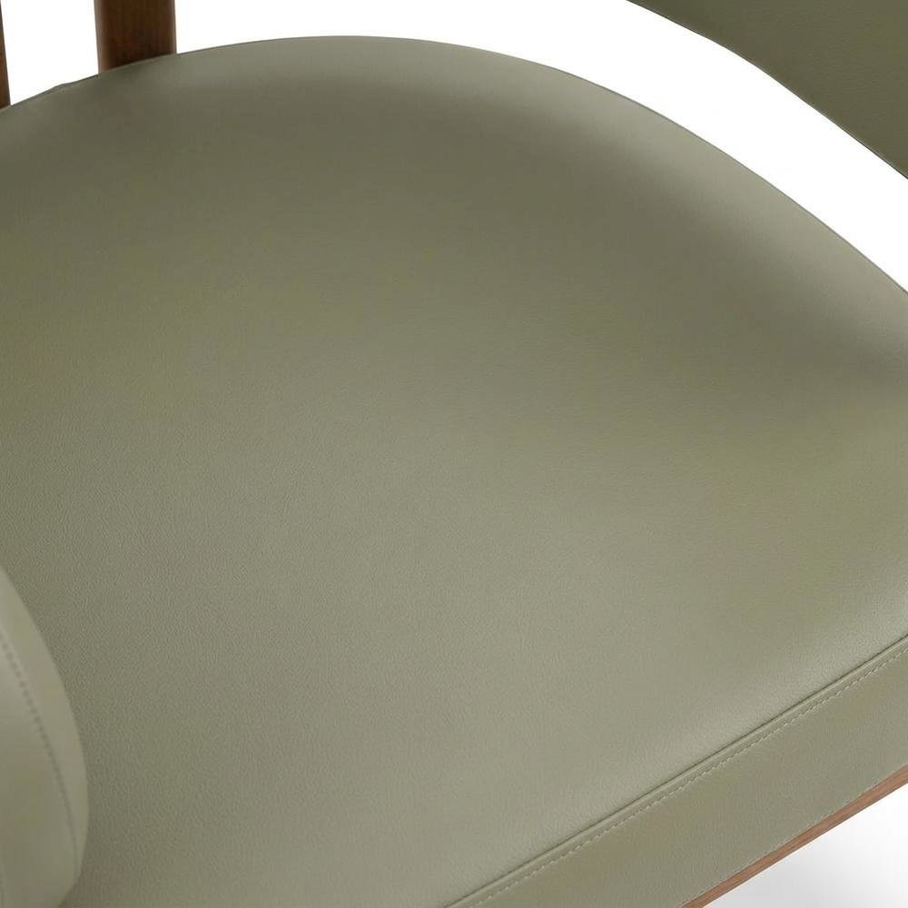 Vegan Leather Dining Chairs, Kitchen Chairs, Olive Green Vegan Leather, Set of 2. Picture 7