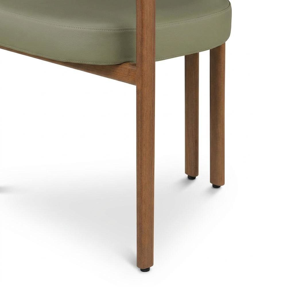 Vegan Leather Dining Chairs, Kitchen Chairs, Olive Green Vegan Leather, Set of 2. Picture 8