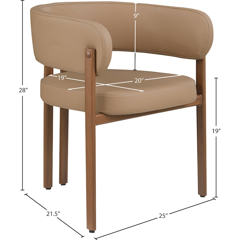 Gideon Tan Vegan Leather Dining Chair, Set of 2. Picture 7