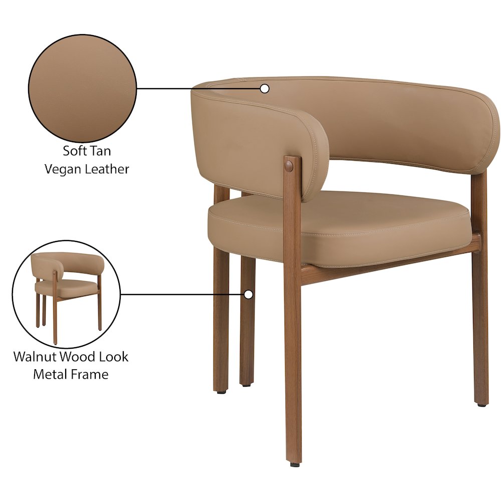 Gideon Tan Vegan Leather Dining Chair, Set of 2. Picture 8