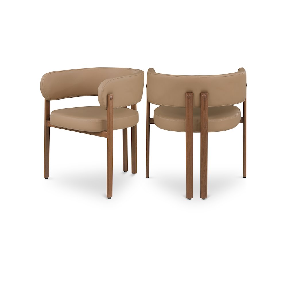 Gideon Tan Vegan Leather Dining Chair, Set of 2. Picture 1