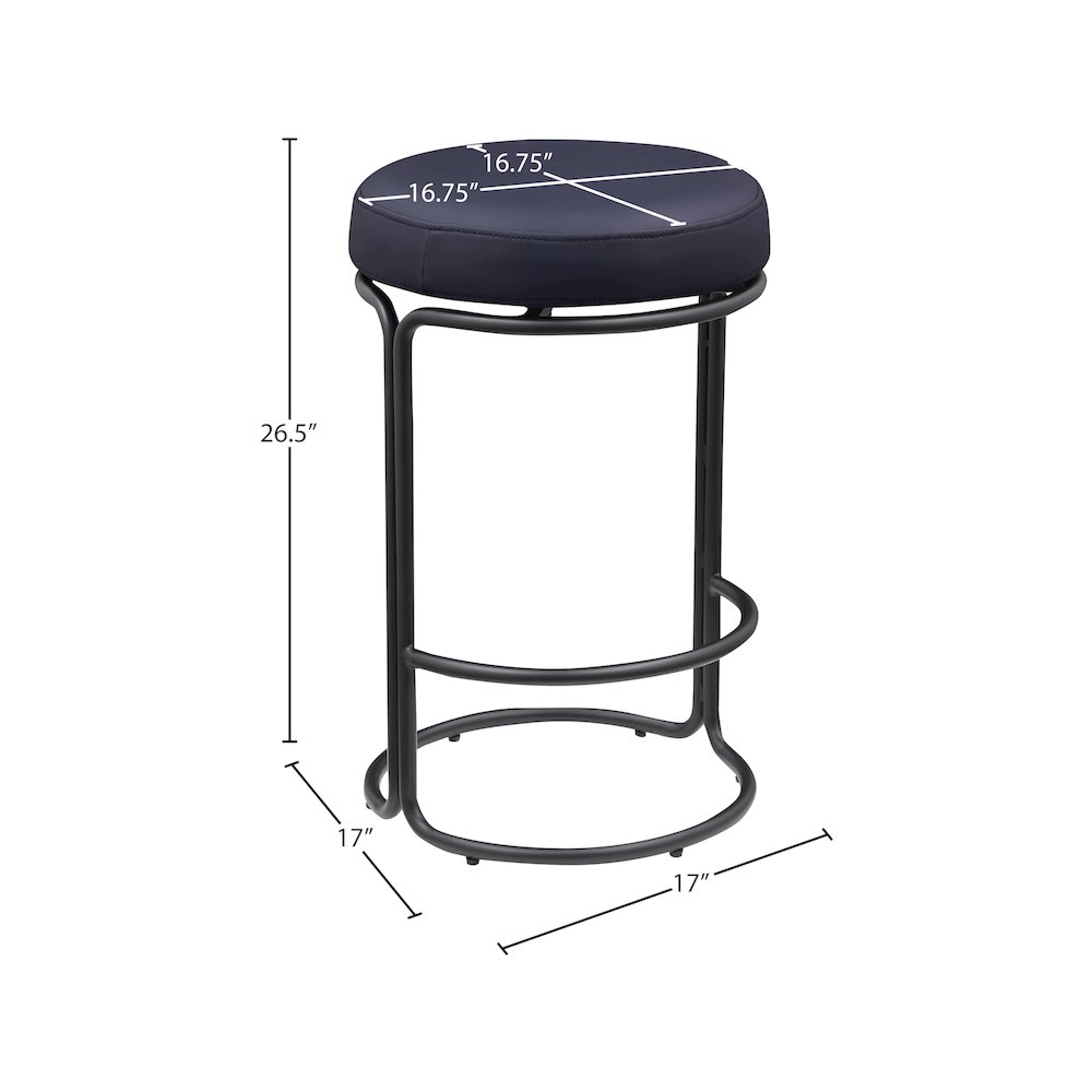 Madison Black Vegan Leather Counter Stool, Set of 2. Picture 7
