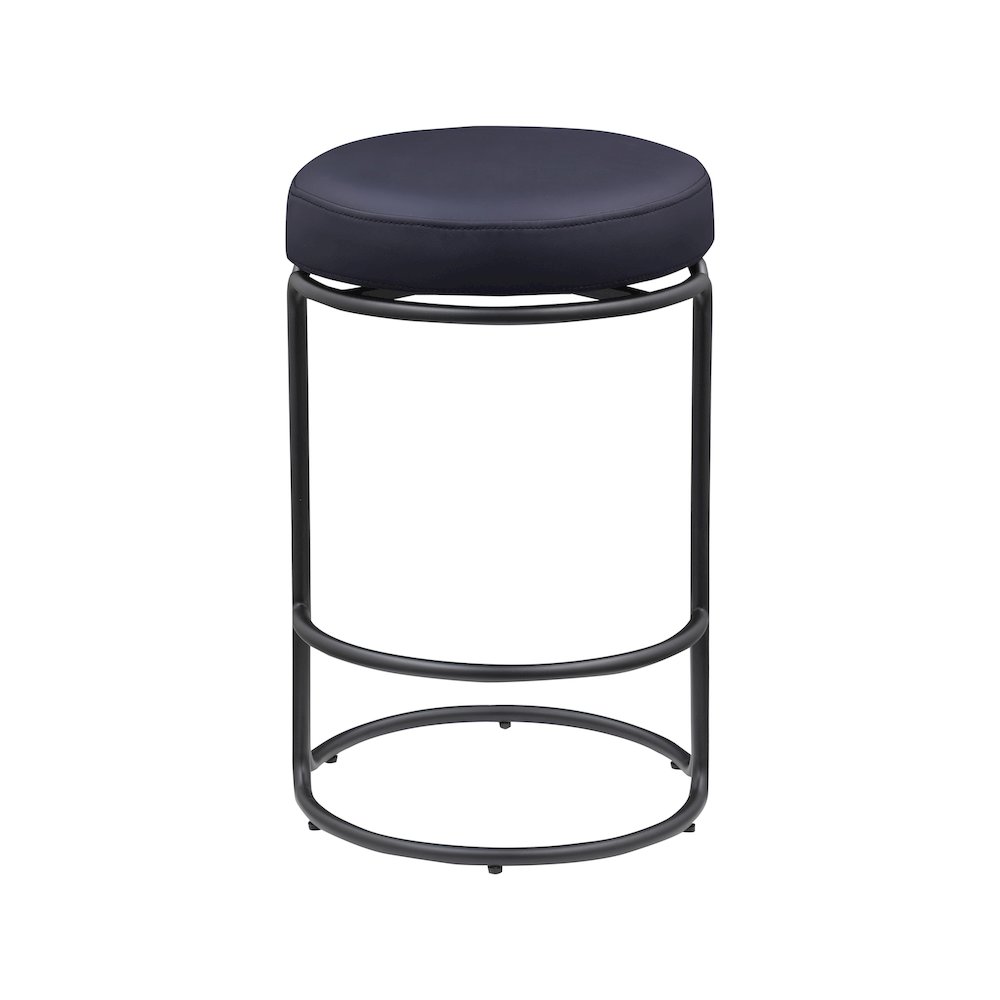 Madison Black Vegan Leather Counter Stool, Set of 2. Picture 2