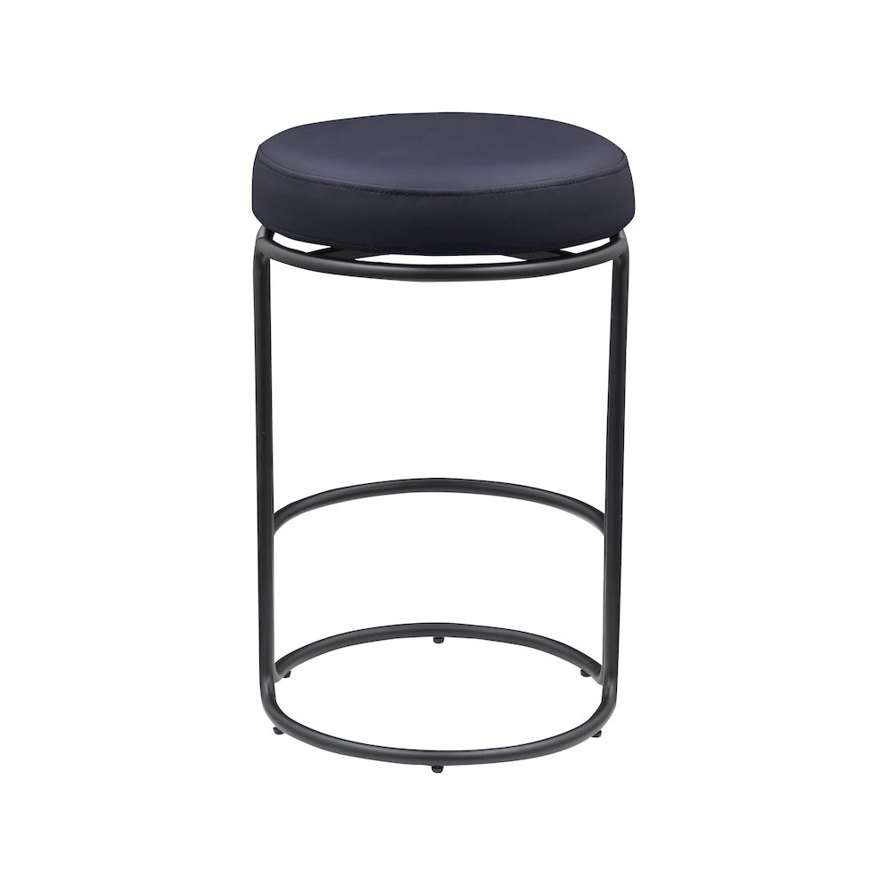 Madison Black Vegan Leather Counter Stool, Set of 2. Picture 4