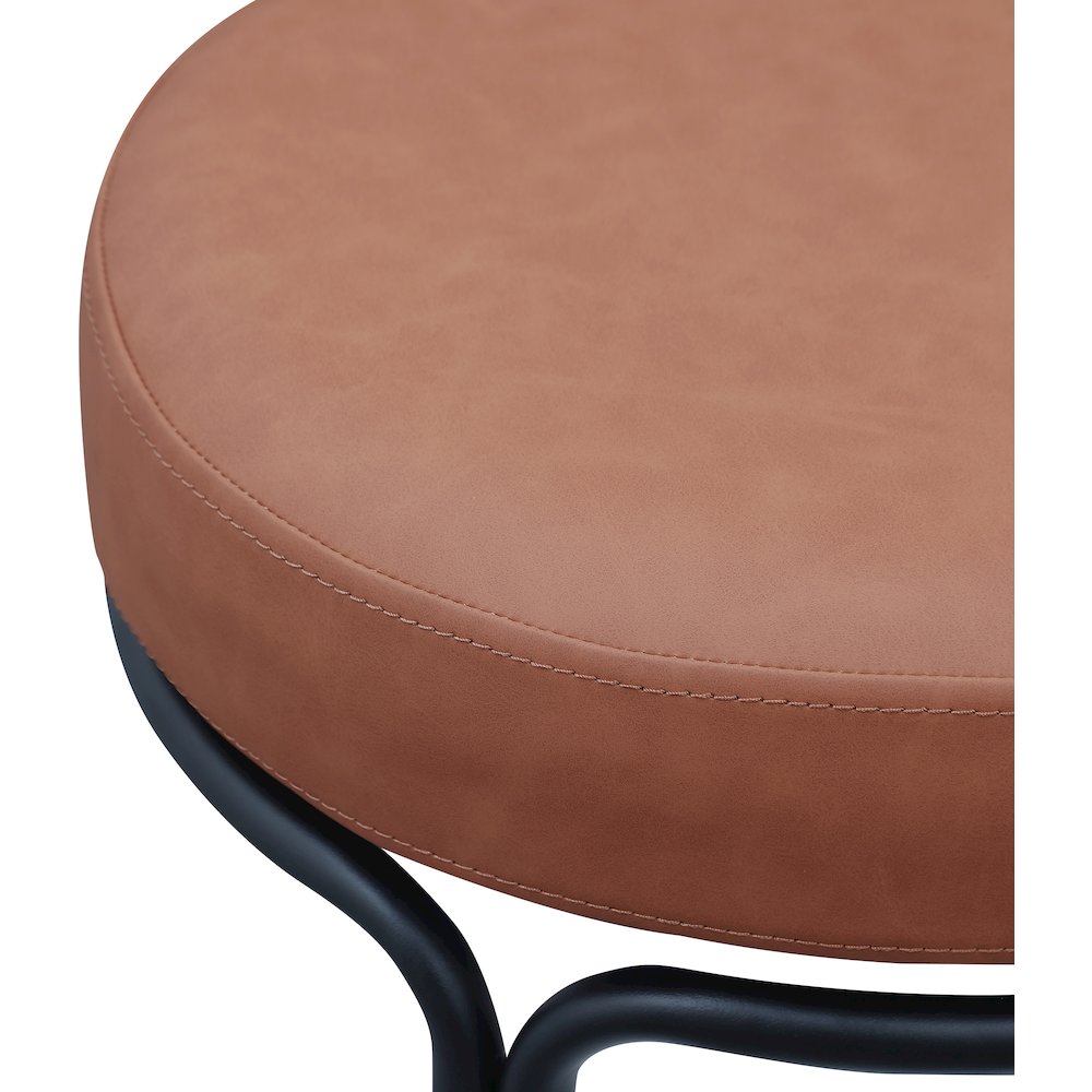 Madison Cognac Vegan Leather Counter Stool, Set of 2. Picture 6