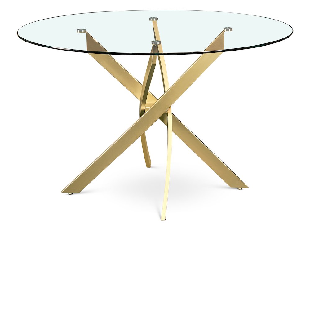 Xander Brushed Gold Dining Table. Picture 1