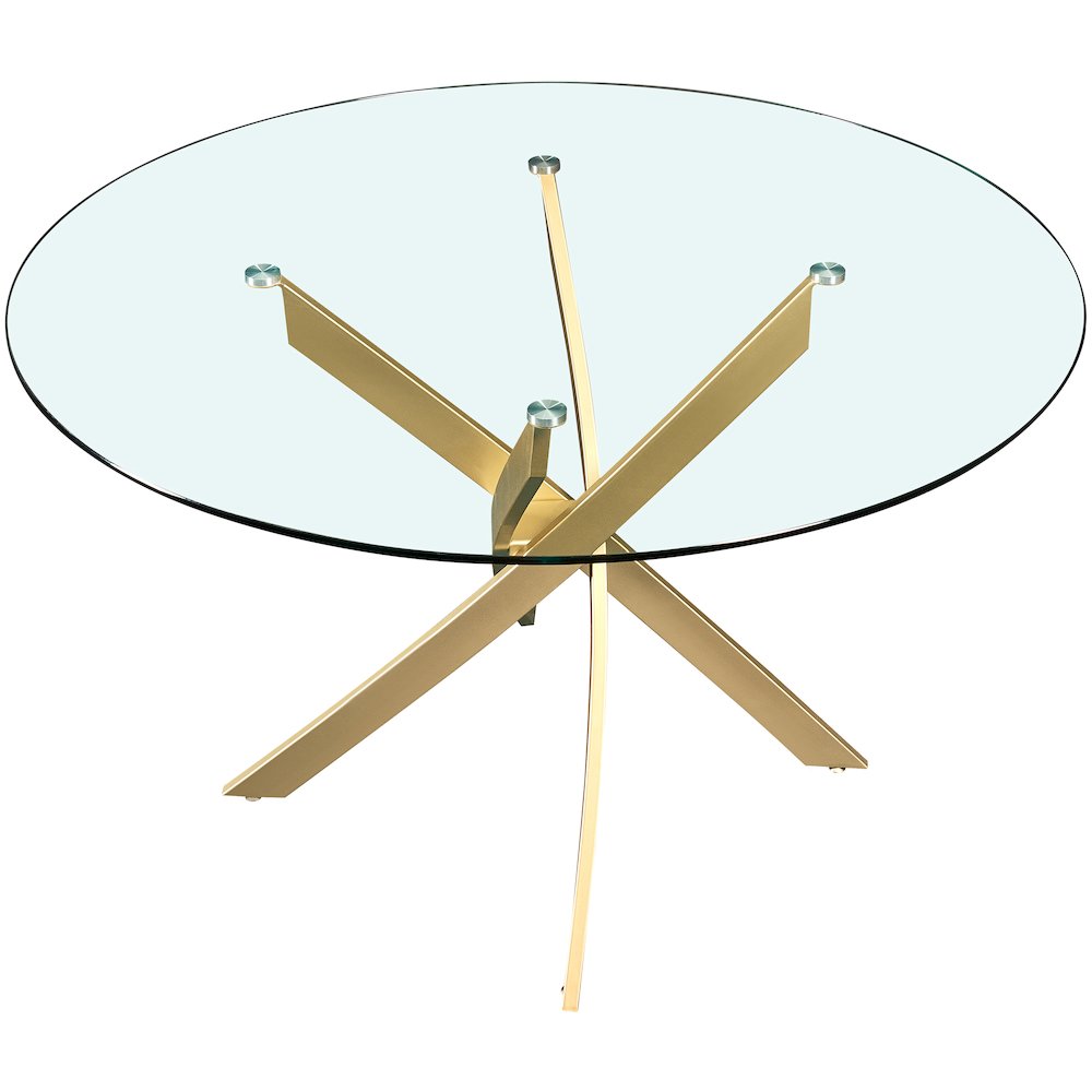 Xander Brushed Gold Dining Table. Picture 2
