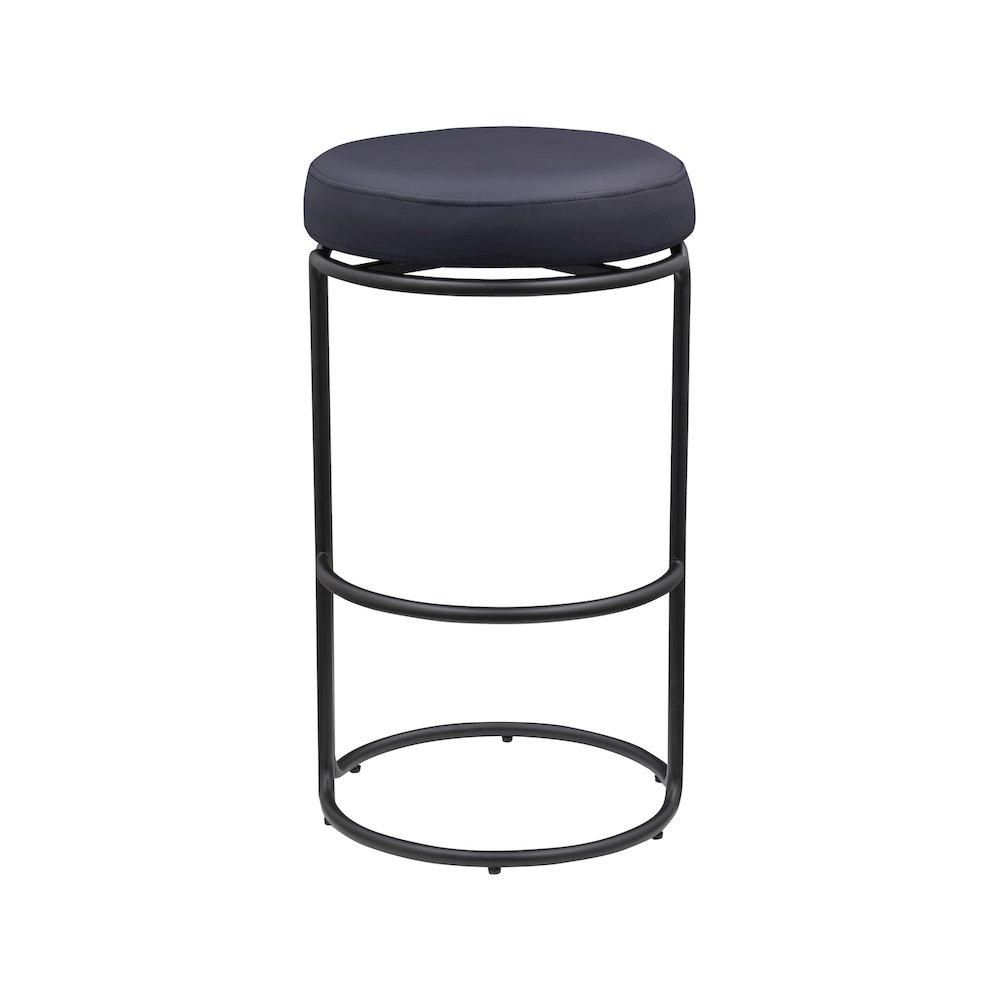Madison Black Vegan Leather Bar Stool, Set of 2. Picture 1