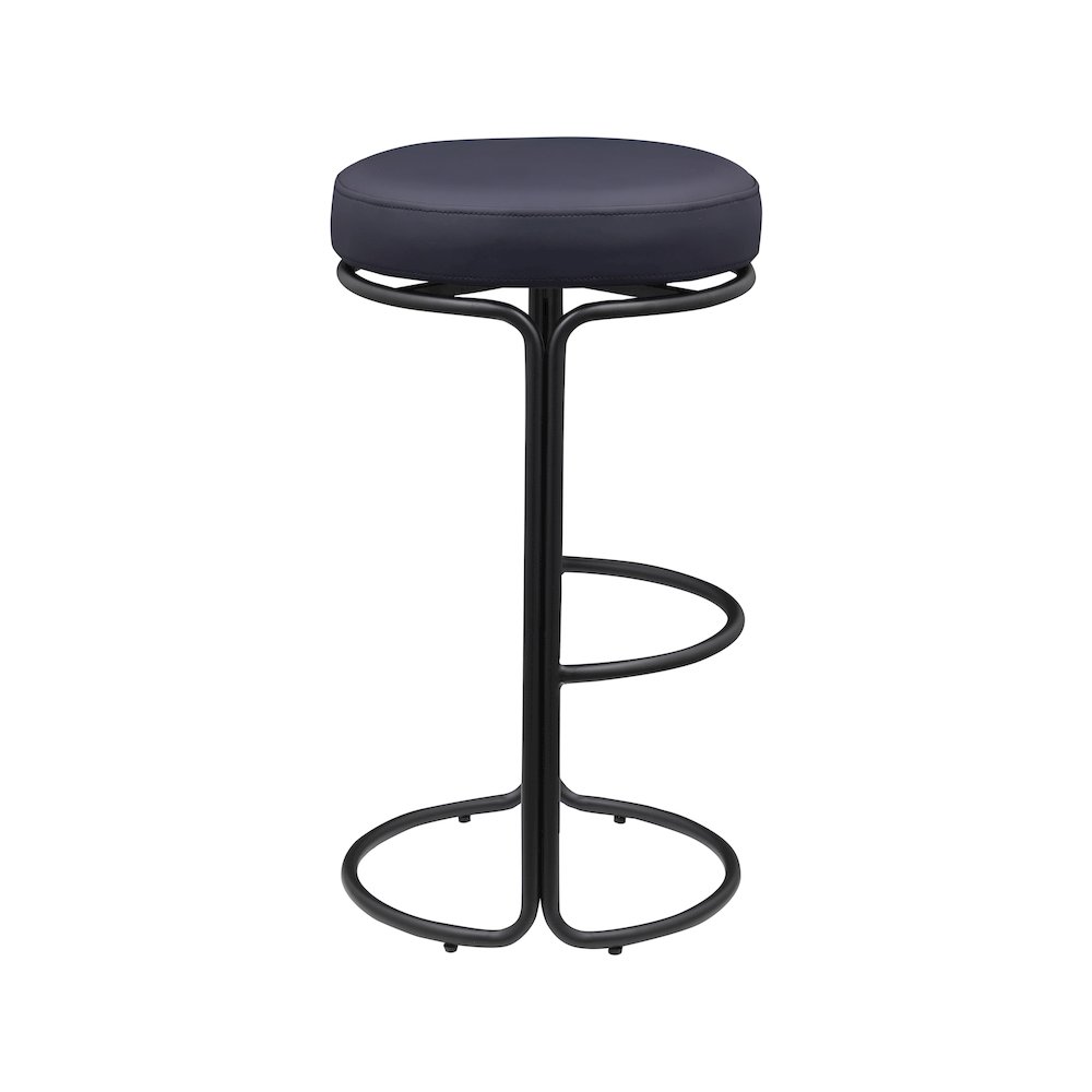 Madison Black Vegan Leather Bar Stool, Set of 2. Picture 3