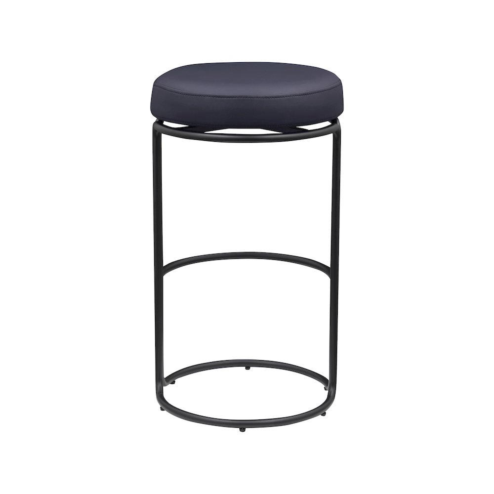 Madison Black Vegan Leather Bar Stool, Set of 2. Picture 4