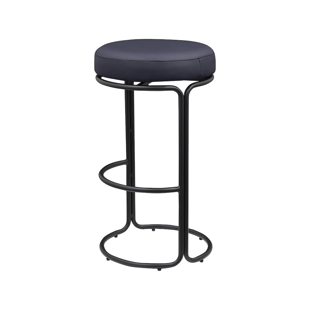 Madison Black Vegan Leather Bar Stool, Set of 2. Picture 5