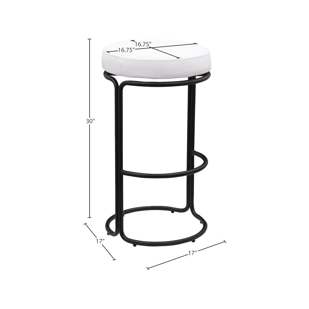 Madison Cream Vegan Leather Bar Stool, Set of 2. Picture 6