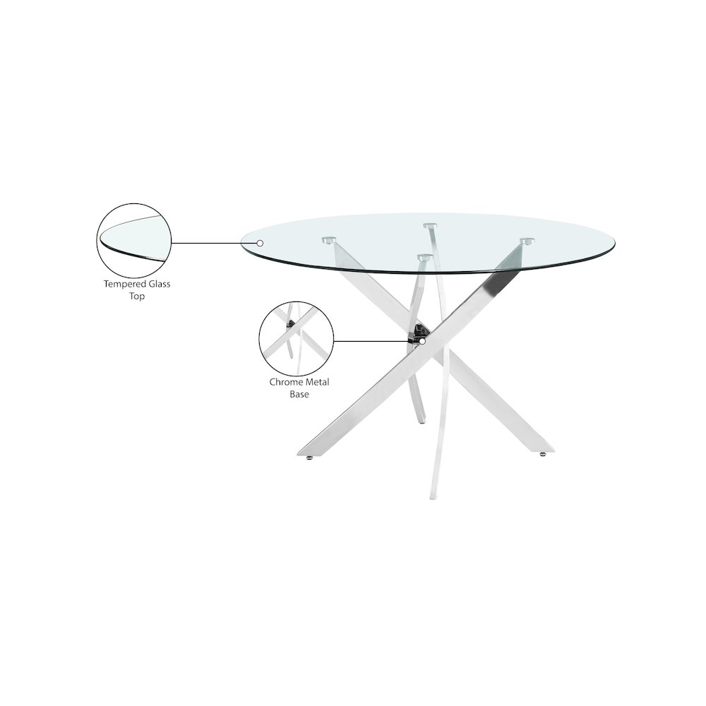 Xander Chrome Dining Table. Picture 4