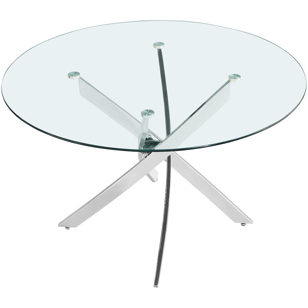 Xander Chrome Dining Table. Picture 2