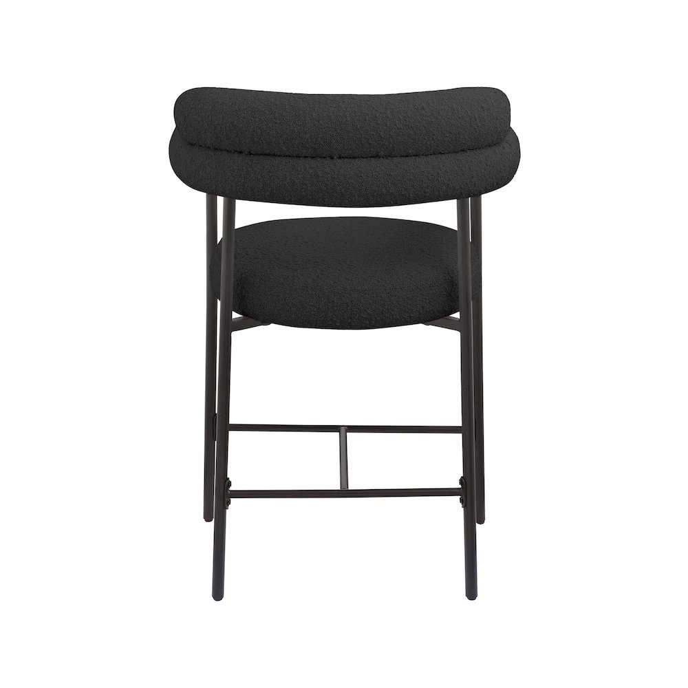 Blake Black Boucle Fabric Counter Stool, Set of 2. Picture 2