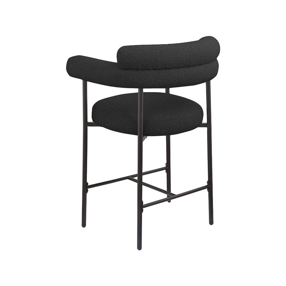Blake Black Boucle Fabric Counter Stool, Set of 2. Picture 3