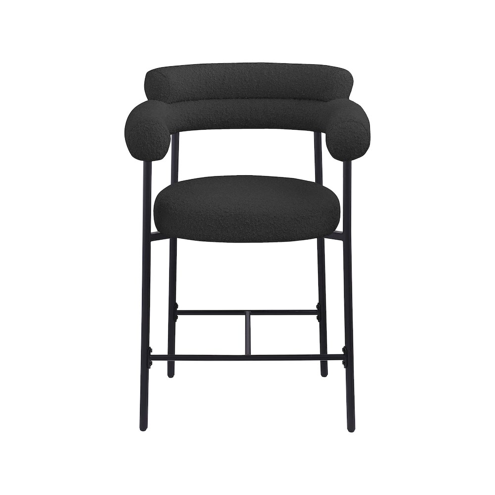 Blake Black Boucle Fabric Counter Stool, Set of 2. Picture 4