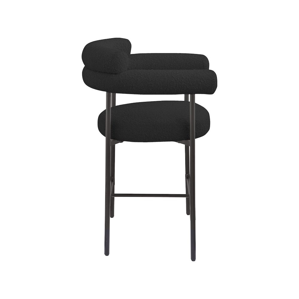 Blake Black Boucle Fabric Counter Stool, Set of 2. Picture 5