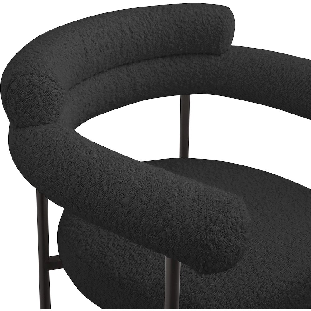 Blake Black Boucle Fabric Counter Stool, Set of 2. Picture 6