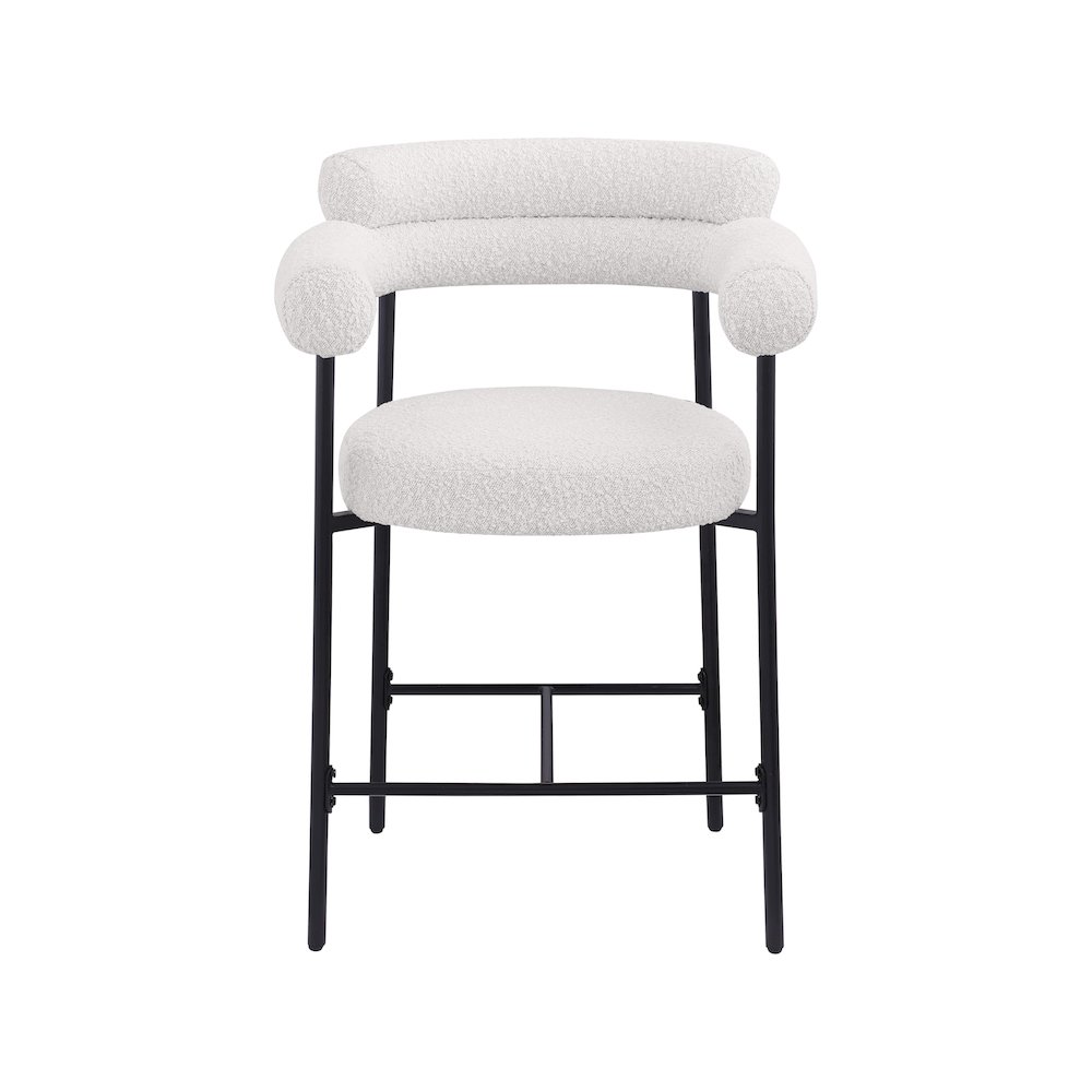 Blake Cream Boucle Fabric Counter Stool, Set of 2. Picture 4