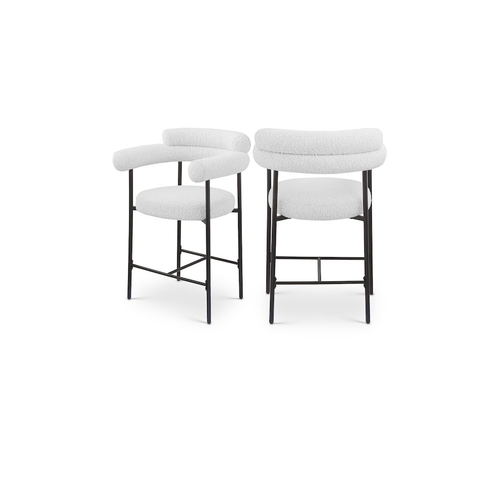 Blake Cream Boucle Fabric Counter Stool, Set of 2. Picture 1