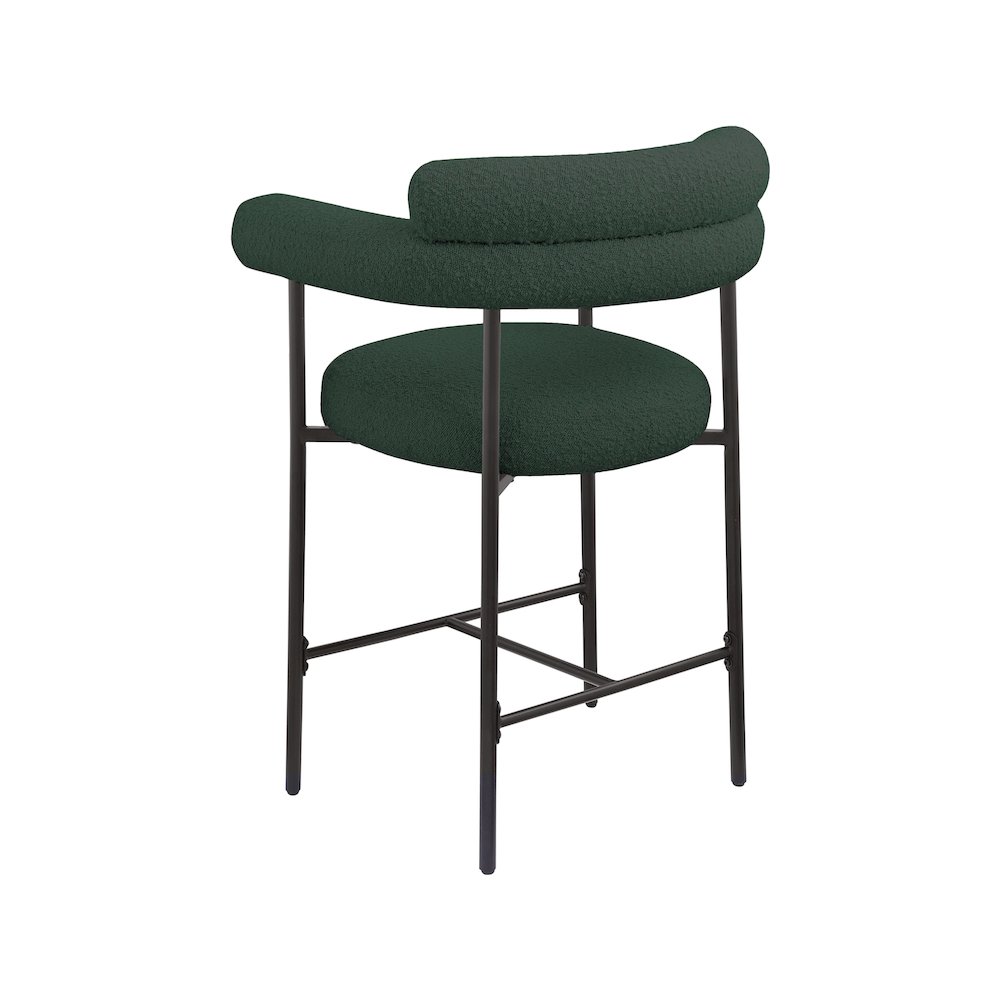 Blake Green Boucle Fabric Counter Stool, Set of 2. Picture 3