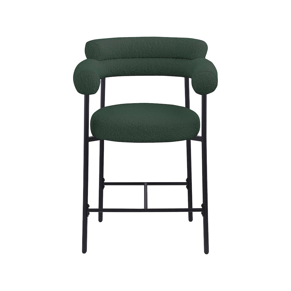 Blake Green Boucle Fabric Counter Stool, Set of 2. Picture 4