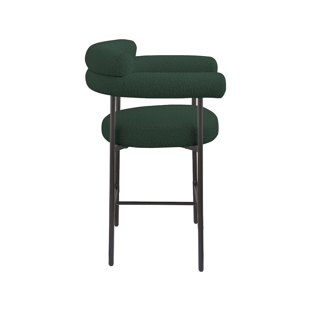 Blake Green Boucle Fabric Counter Stool, Set of 2. Picture 5