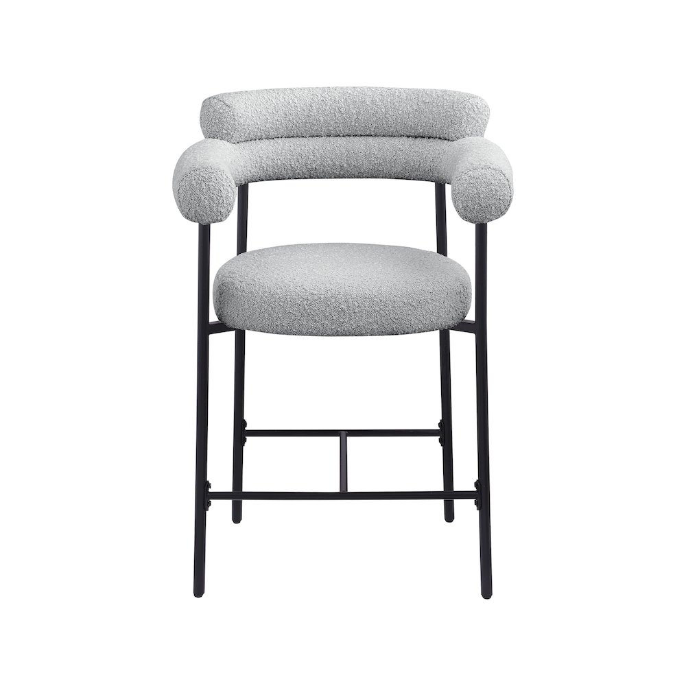 Blake Grey Boucle Fabric Counter Stool, Set of 2. Picture 4