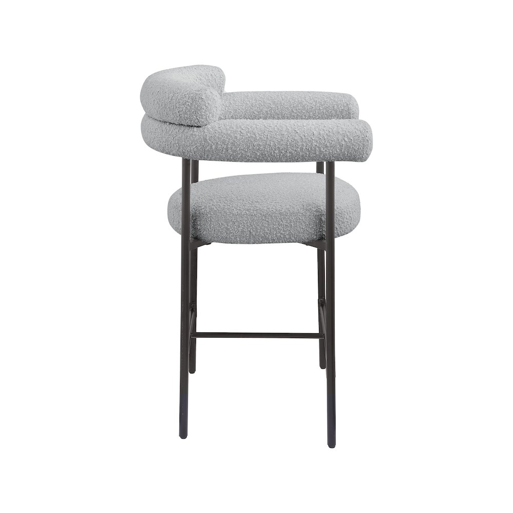 Blake Grey Boucle Fabric Counter Stool, Set of 2. Picture 5