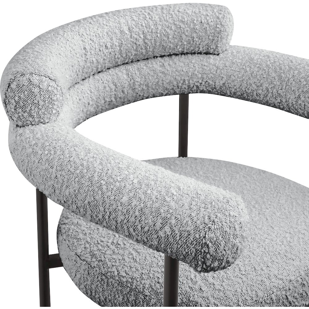 Blake Grey Boucle Fabric Counter Stool, Set of 2. Picture 6