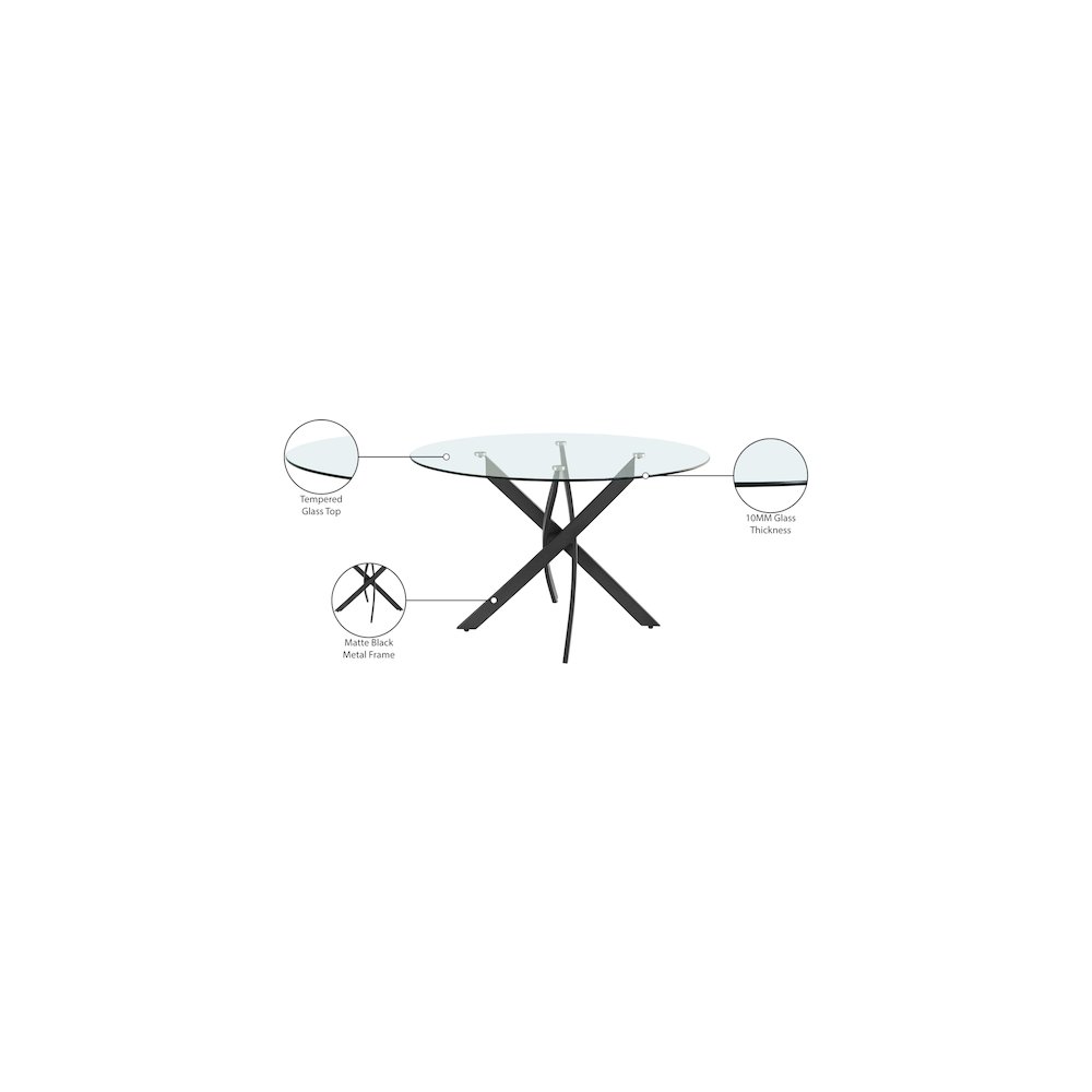 Xander Matte Black Dining Table. Picture 4