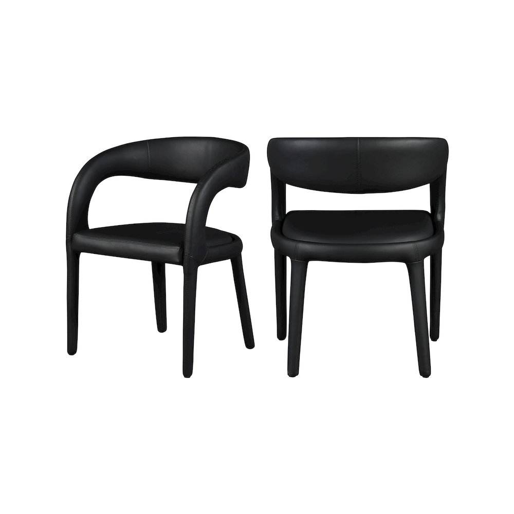 Sylvester Black Vegan Leather Dining Chair. Picture 1