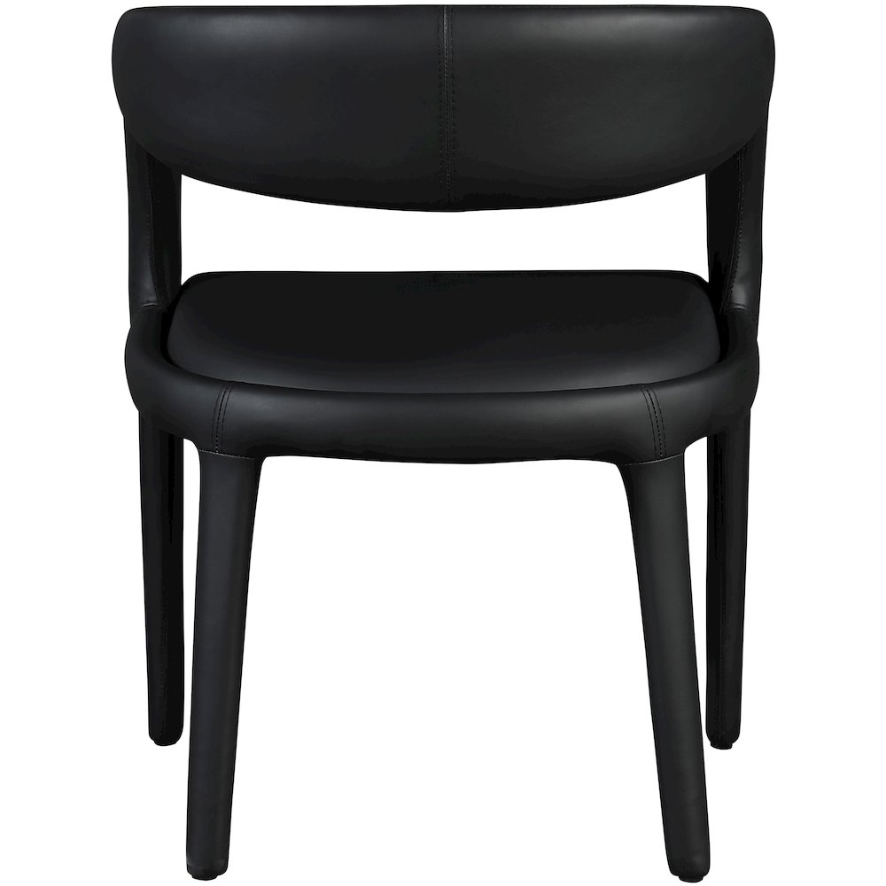 Sylvester Black Vegan Leather Dining Chair. Picture 2