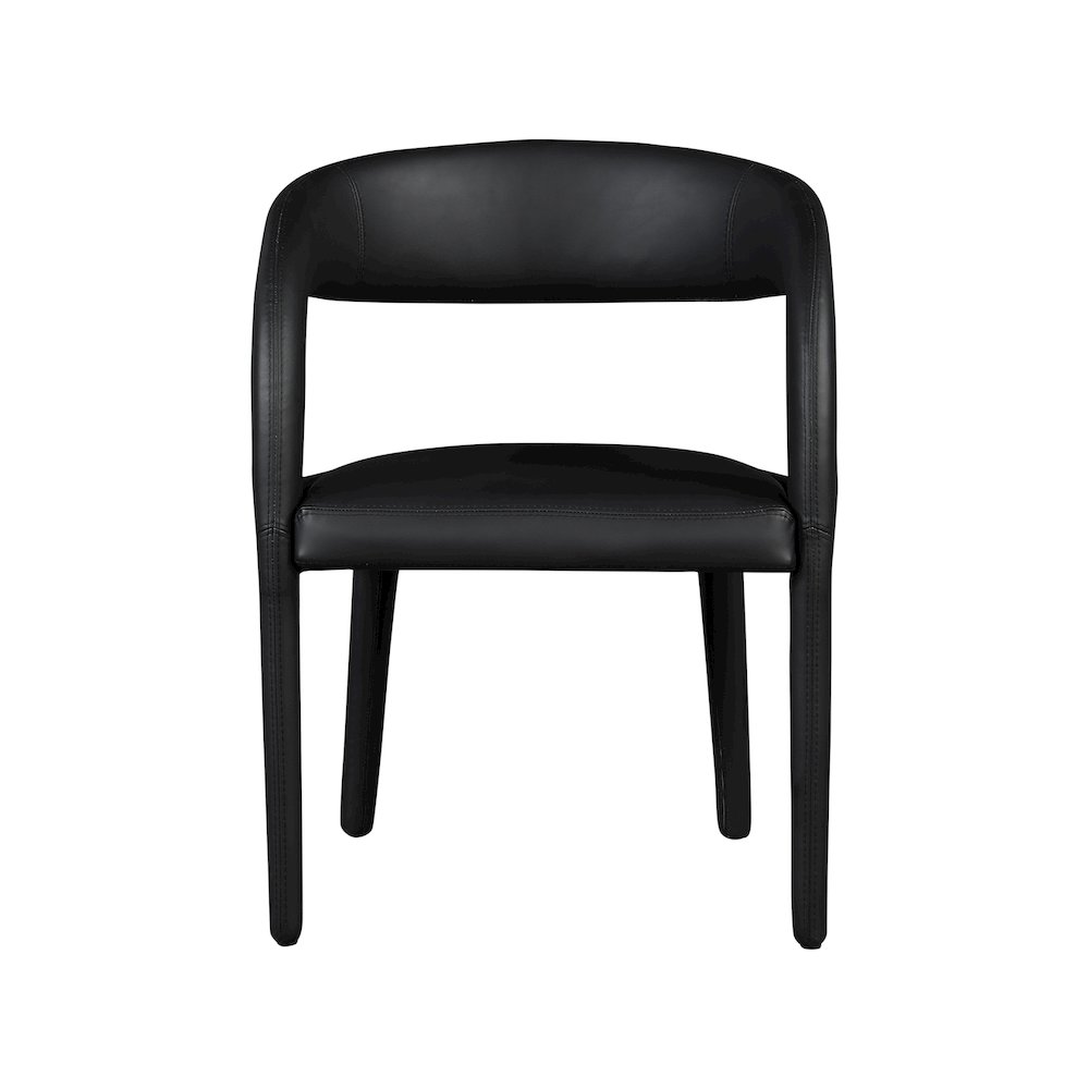 Sylvester Black Vegan Leather Dining Chair. Picture 4