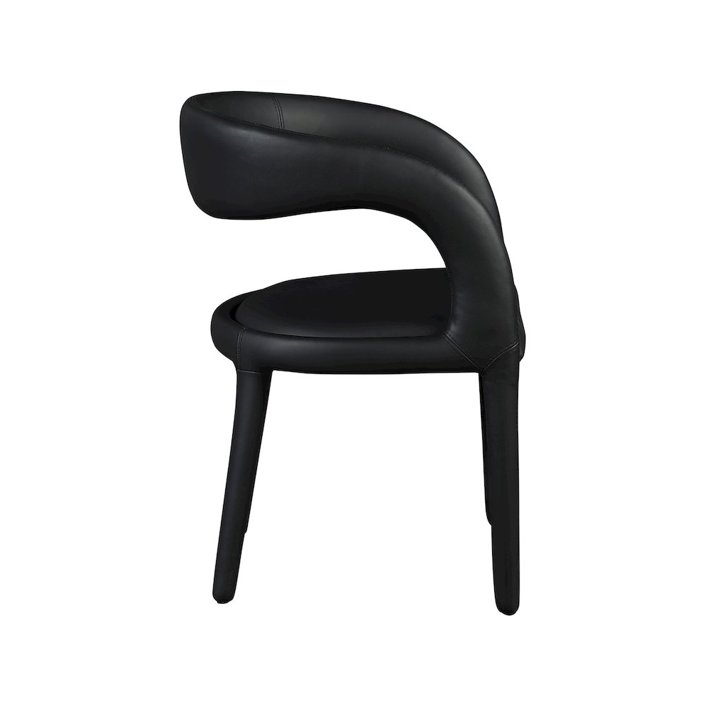 Sylvester Black Vegan Leather Dining Chair. Picture 5