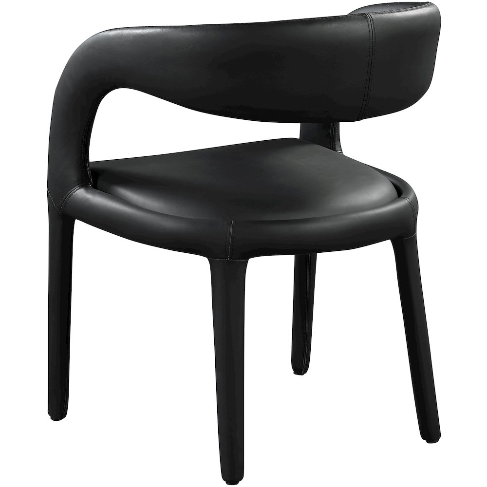 Sylvester Black Vegan Leather Dining Chair. Picture 6