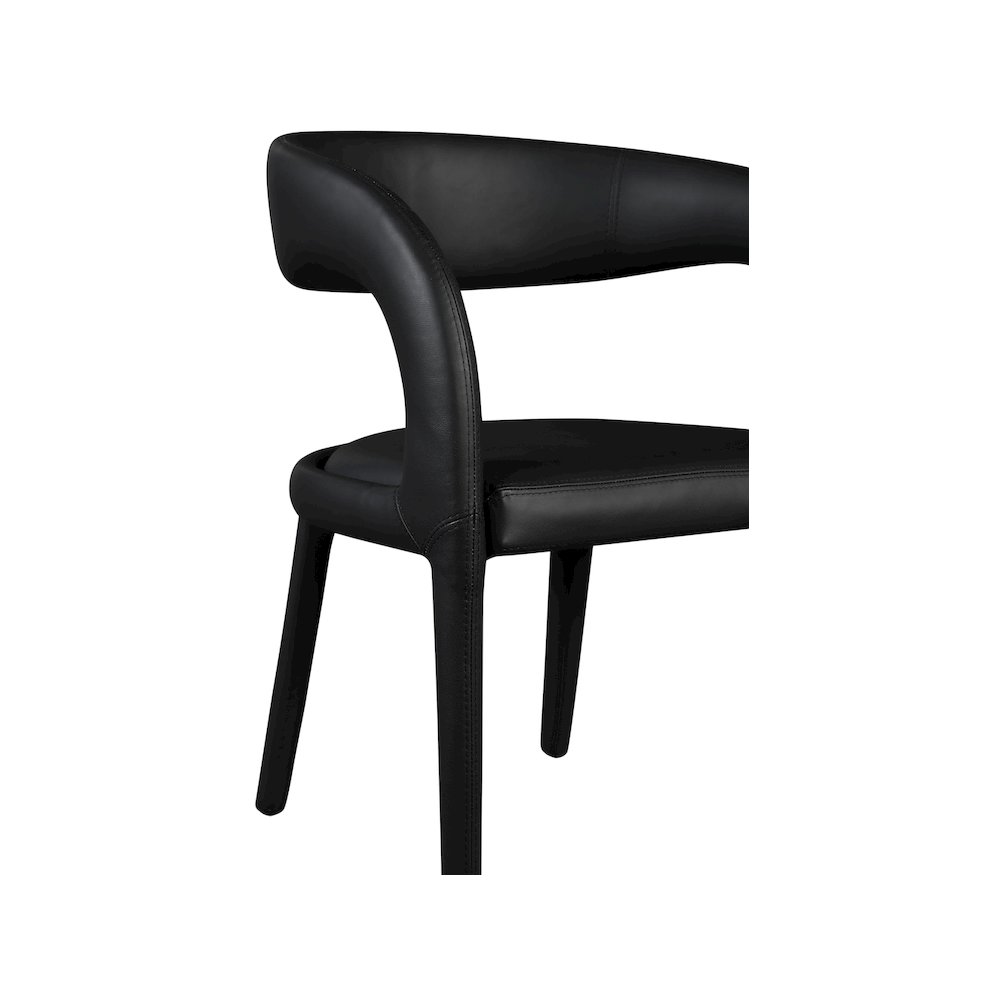 Sylvester Black Vegan Leather Dining Chair. Picture 7