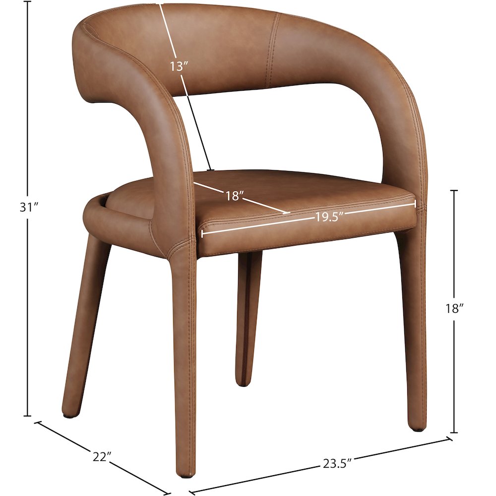 Sylvester Brown Vegan Leather Dining Chair. Picture 8
