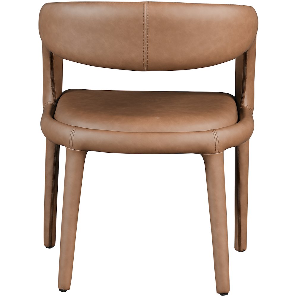 Sylvester Brown Vegan Leather Dining Chair. Picture 2