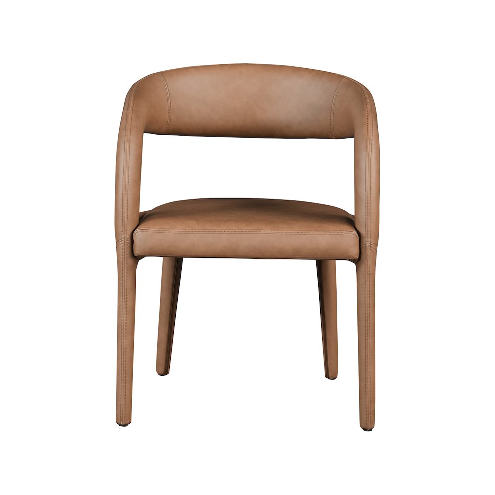 Sylvester Brown Vegan Leather Dining Chair. Picture 4