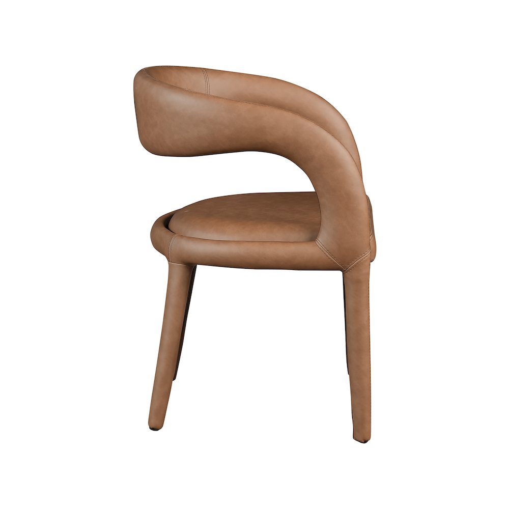 Sylvester Brown Vegan Leather Dining Chair. Picture 5